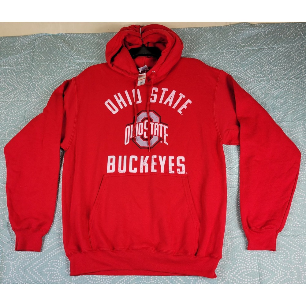 Ohio‎ State Buckeyes Red Hoodie Sweatshirt Fleece Size M NWT Drawstring
